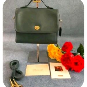 Vintage Classic Coach Court Bag - Bottle Green